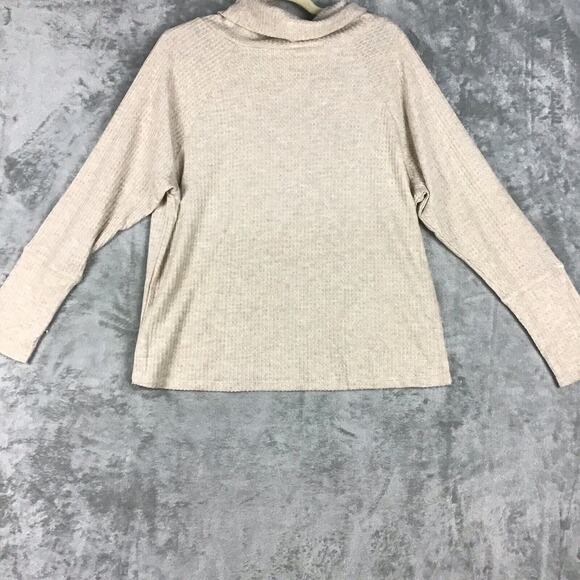 Bobeau Women's Medium Cowl Neck Waffle Knit Pullover Top Brown Heather NWOT - Picture 11 of 13